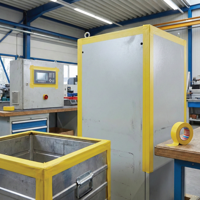 Anti-static floor marking tape in a cleanroom